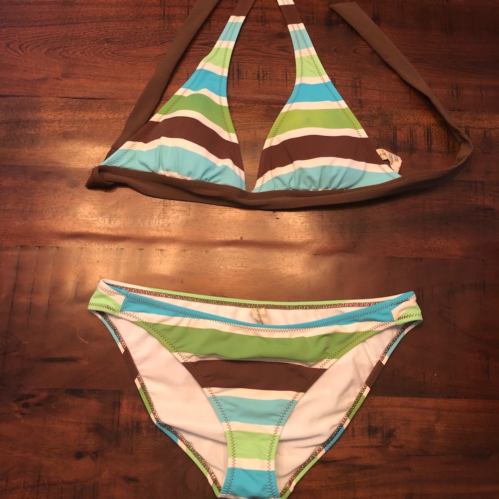 Aeropostale 2 piece bikini striped small / medium